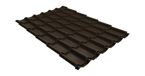 Металлочерепица классик 0,5 Satin RR 32 темно-коричневый купить в Дмитрове