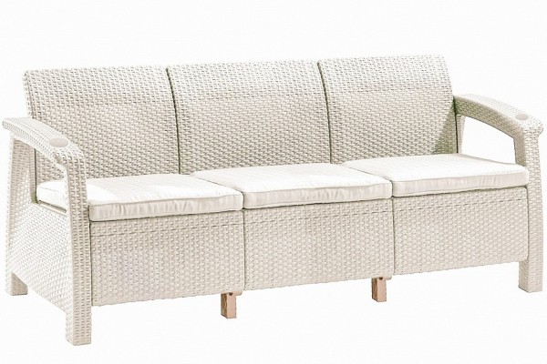 Трёхместный диван  Yalta Sofa 3 Seat белый купить в Дмитрове
