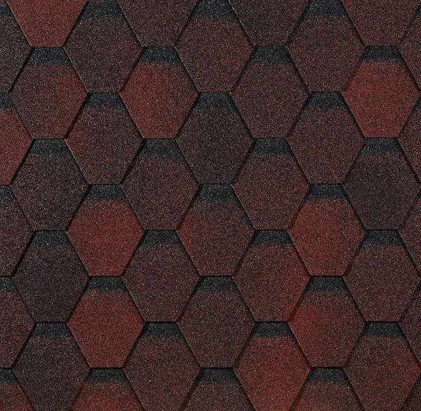 Гибкая черепица EURASIA Docke, Коллекция ШЕСТИГРАННИК Красный купить в Дмитрове