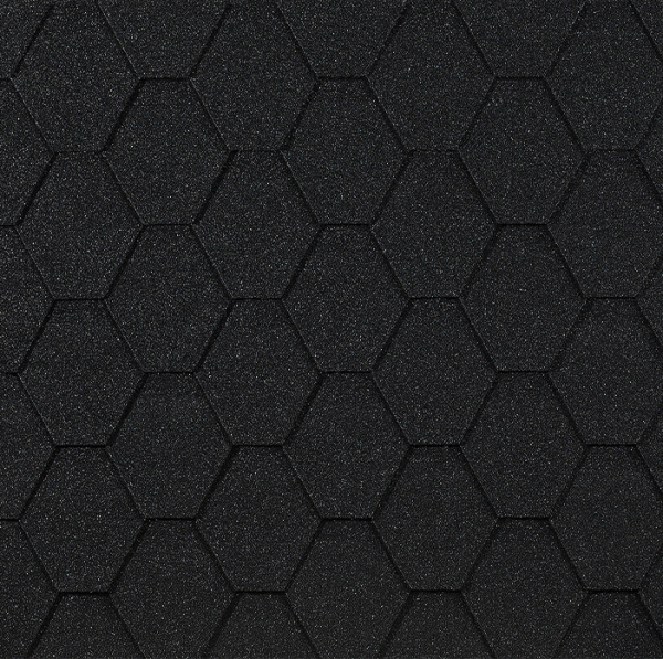 Гибкая черепица EURASIA Docke, Коллекция ШЕСТИГРАННИК Чёрный купить в Дмитрове