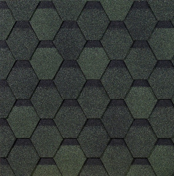 Гибкая черепица EURASIA Docke, Коллекция ШЕСТИГРАННИК Зелёный купить в Дмитрове