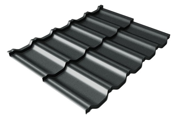 Металлочерепица модульная Квинта Uno Grand Line c 3D резом 0,5 GreenСoat Pural Matt RR2Н3 (RAL 7016 антрацитово-серый) купить в Дмитрове