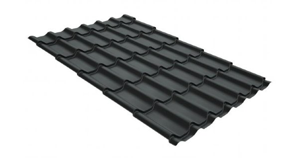 Металлочерепица классик GL 0,5 GreenCoat Pural RR 23 темно-серый (RAL 7024 мокрый асфальт) купить в Дмитрове