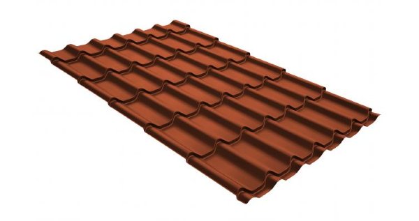 Металлочерепица классик GL 0,5 GreenCoat Pural RR 750 кирпично-красный (RAL 8004 терракота) купить в Дмитрове