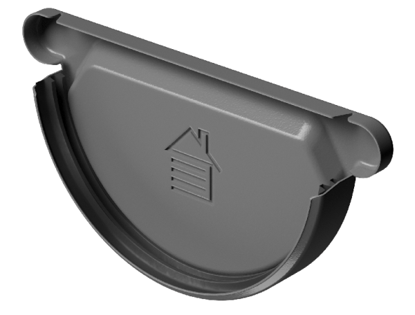 Заглушка желоба D125 Döcke STAL PREMIUM Графит, (RAL 7024) купить в Дмитрове