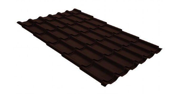 Металлочерепица классик GL 0,5 GreenCoat Pural RR 887 шоколадно-коричневый (RAL 8017 шоколад) купить в Дмитрове