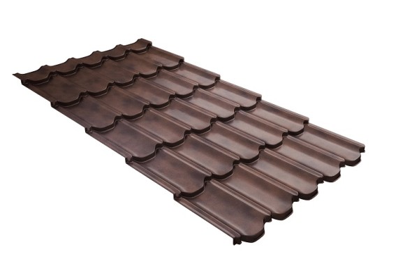 Металлочерепица квинта плюс с  3D резом 0,45 Safari Twincolor Brown купить в Дмитрове