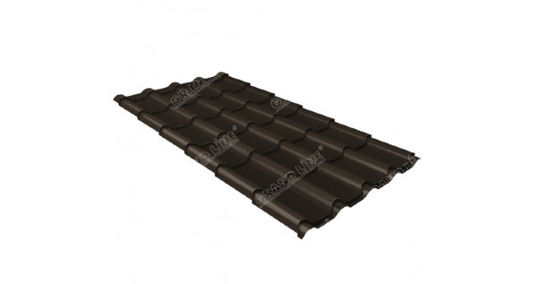 Металлочерепица камея GL 0,5 GreenCoat Pural RR 32 темно-коричневый (RAL 8019 серо-коричневый) купить в Дмитрове