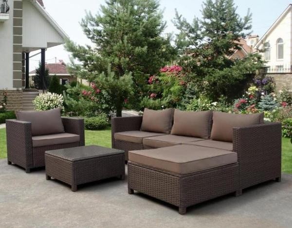 Комплект мебели AFINA плетеной из иск. ротанга YR821A Brown/Beige купить в Дмитрове