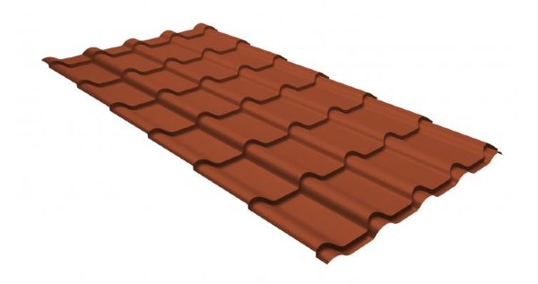 Металлочерепица камея GL 0,5 GreenCoat Pural RR 750 кирпично-красный (RAL 8004 терракота) купить в Дмитрове