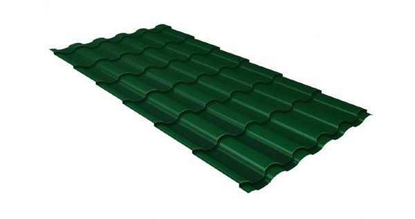 Металлочерепица кредо 0,5 Satin RAL 6005 зеленый мох купить в Дмитрове