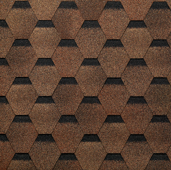 Гибкая черепица EURASIA Docke, Коллекция ШЕСТИГРАННИК Светло-коричневый купить в Дмитрове