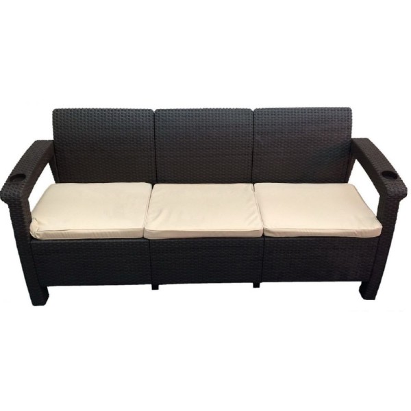 Трёхместный диван  Yalta Sofa 3 Seat венге купить в Дмитрове