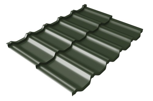 Металлочерепица модульная Квинта Uno Grand Line c 3D резом 0,5 Velur RAL 6020 хромовая зелень купить в Дмитрове