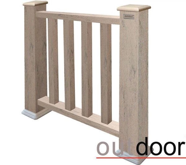 Ограждение из ДПК Outdoor Классик 3D STORM серый микс купить в Дмитрове