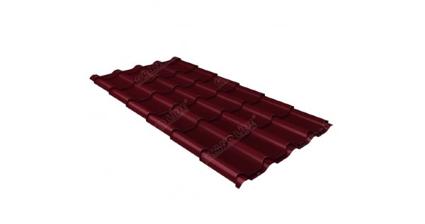 Металлочерепица камея 0,5 Satin RAL 3005 красное вино купить в Дмитрове