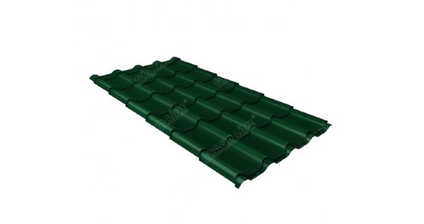 Металлочерепица камея 0,5 Satin RAL 6005 зеленый мох купить в Дмитрове