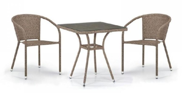 Комплект плетеной мебели AFINA из иск. ротанга T282BNT/Y137C-W56 Light Brown 2Pcs купить в Дмитрове