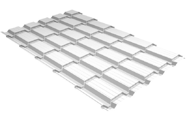 Металлочерепица GL квадро профи 0,5 Satin RAL 9003 сигнальный белый купить в Дмитрове