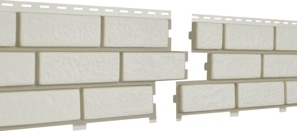 Фасадная панель Ю-Пласт Стоун Хаус Кирпич с декорированным швом Белый купить в Дмитрове