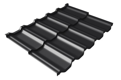 Металлочерепица модульная Квинта Uno Grand Line c 3D резом 0,5 Satin Мatt RAL 9005 черный купить в Дмитрове
