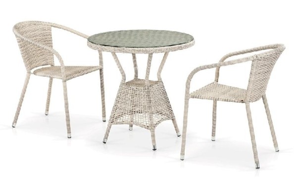 Комплект плетеной мебели AFINA из иск. ротанга T705ANT/Y137C-W85 Latte 2Pcs купить в Дмитрове