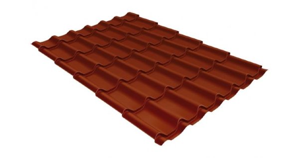 Металлочерепица классик 0,5 Satin RAL 8004 терракота купить в Дмитрове