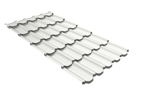 Металлочерепица квинта плюс с 3D резом 0,5 Satin RAL 9003 сигнальный белый купить в Дмитрове