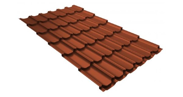 Металлочерепица квинта плюс 0,5 GreenCoat Pural RR 750 кирпично-красный (RAL 8004 терракота) купить в Дмитрове